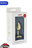 Paslanmaz Çelik Lacivert Kristal Taşlı Lüks Gold Anal Plug ve Tıkaç 7 cm Suya Dayanıklı Metal Tasarım