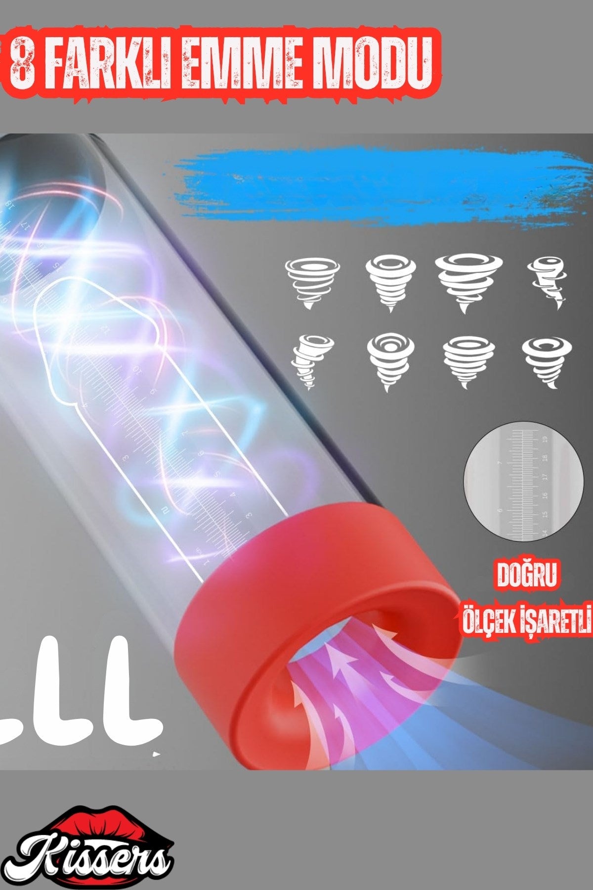 LCD Ekranlı Şarjlı 8 Emiş Modlu Penis Kalınlaştırıcı Uzatıcı Tam Otomatik Penis Pompası