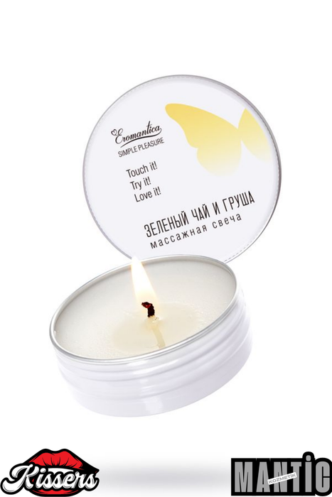 Kissers Eromantica Yeşil Çay ve Armut Aromalı Masaj Mumu 30 Ml