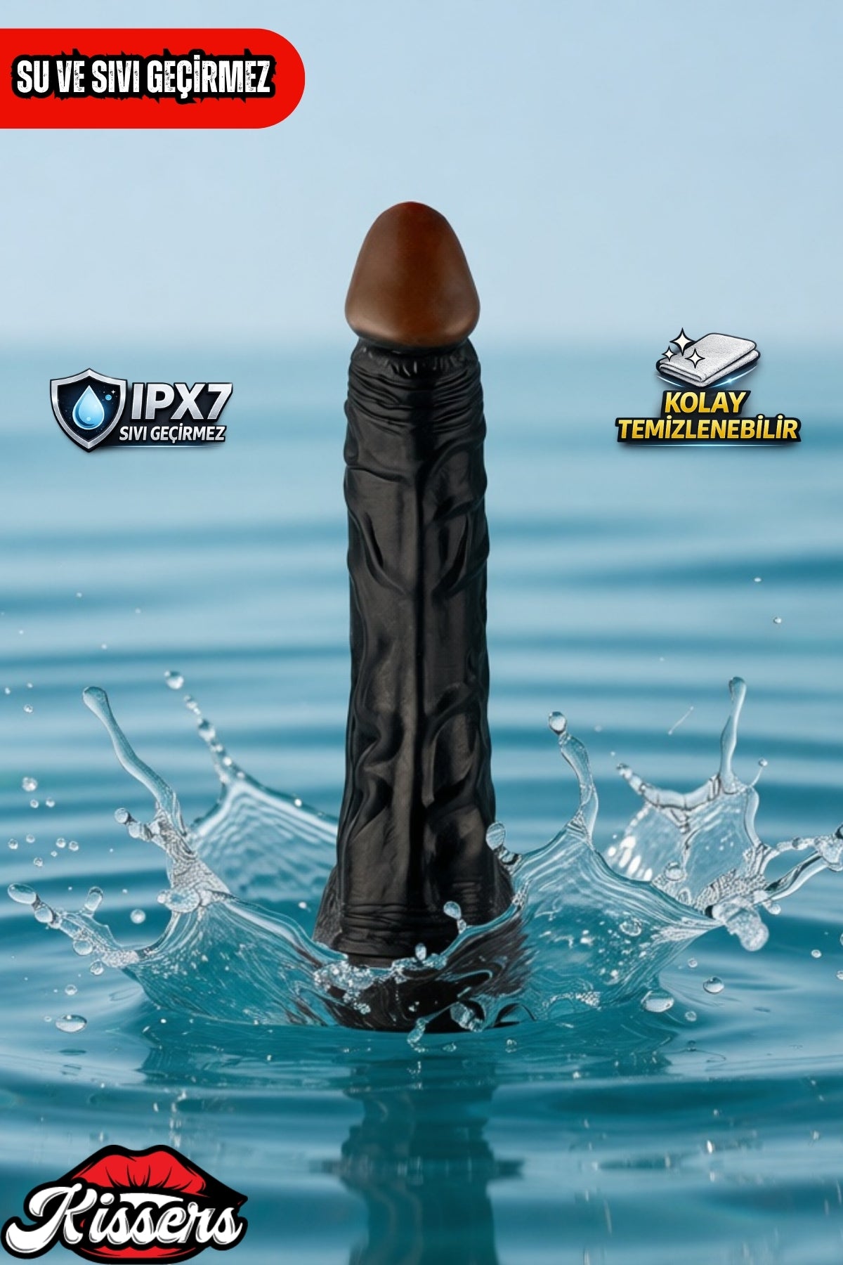Kablolu Kumandalı Vantuzlu Güçlü Titreşimli Gerçekçi Yapay Penis Realistik Dokuda Zenci Dildo 22 cm