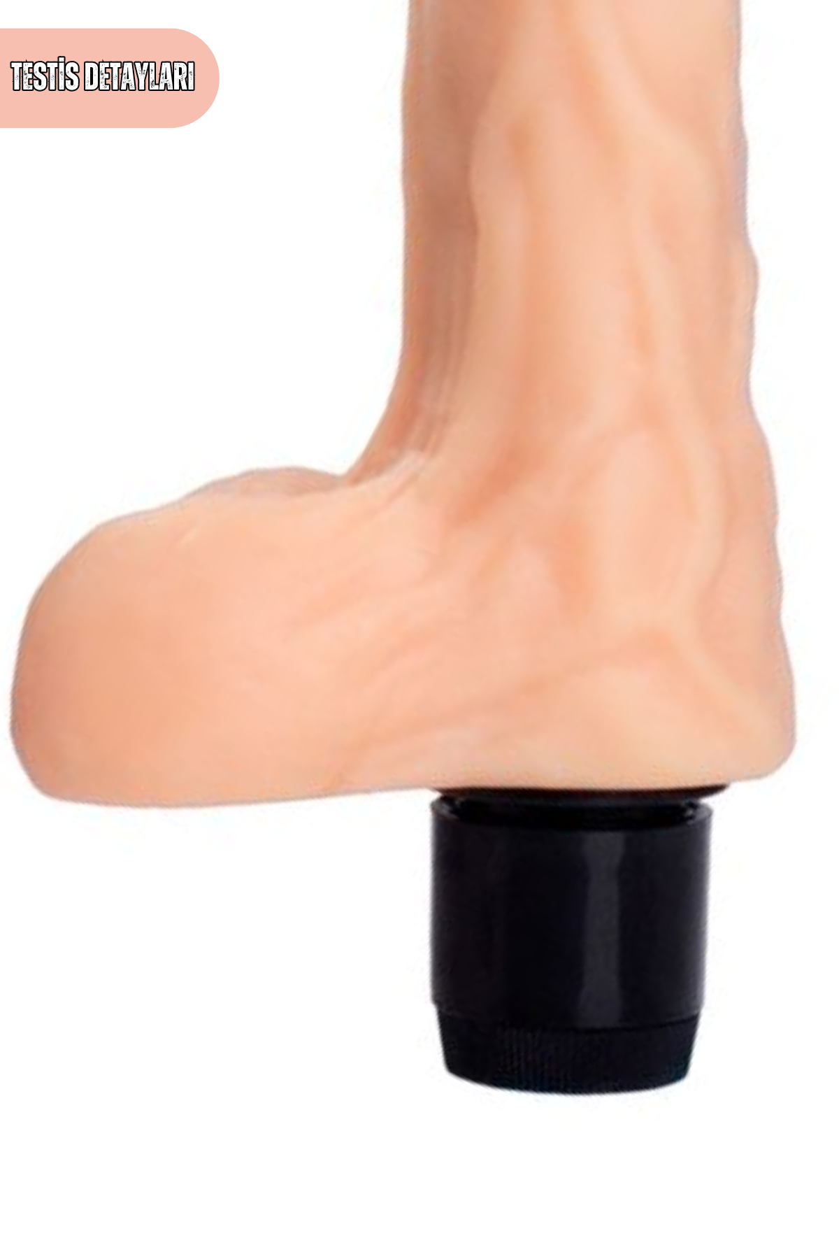 Gerçekçi Dokulu Titreşimli Yapay Penis Dildo 20 Cm TPE Multi Speed Pil Çalışan Vibratör Testisli Tasarım