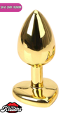 Paslanmaz Çelik Pembe Kristal Taşlı Lüks Gold Anal Plug ve Tıkaç 8 cm Suya Dayanıklı Metal Tasarım