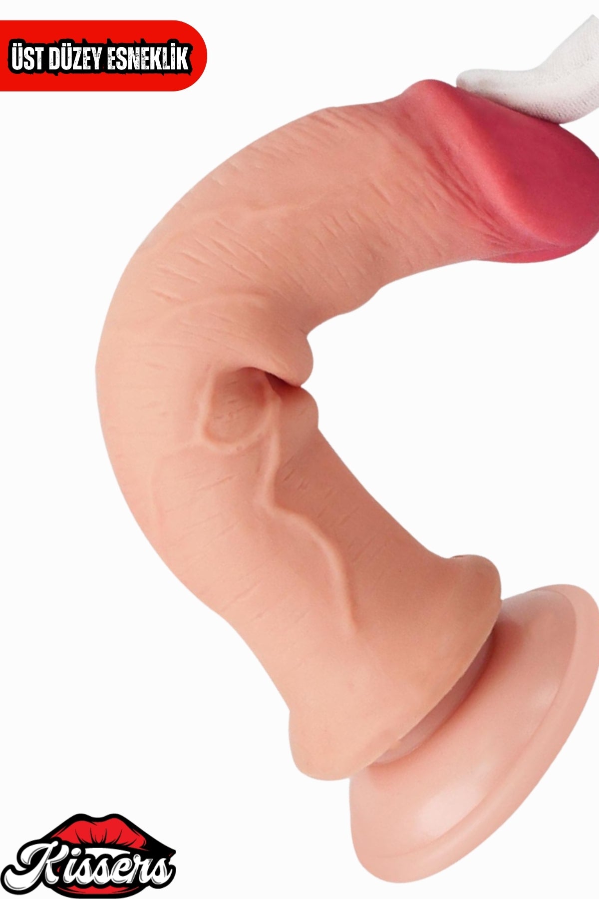 Kablolu Kumandalı Vantuzlu Güçlü Titreşimli Kayar Deri Penis Skin Dildo 19 cm