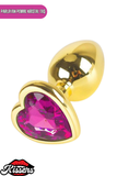 Paslanmaz Çelik Pembe Kristal Taşlı Lüks Gold Anal Plug ve Tıkaç 8 cm Suya Dayanıklı Metal Tasarım