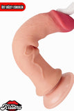 Kablolu Kumandalı Vantuzlu Güçlü Titreşimli Kayar Deri Penis Skin Dildo 19 cm