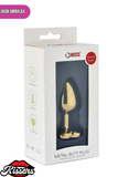 Paslanmaz Çelik Pembe Kristal Taşlı Lüks Gold Anal Plug ve Tıkaç 8 cm Suya Dayanıklı Metal Tasarım