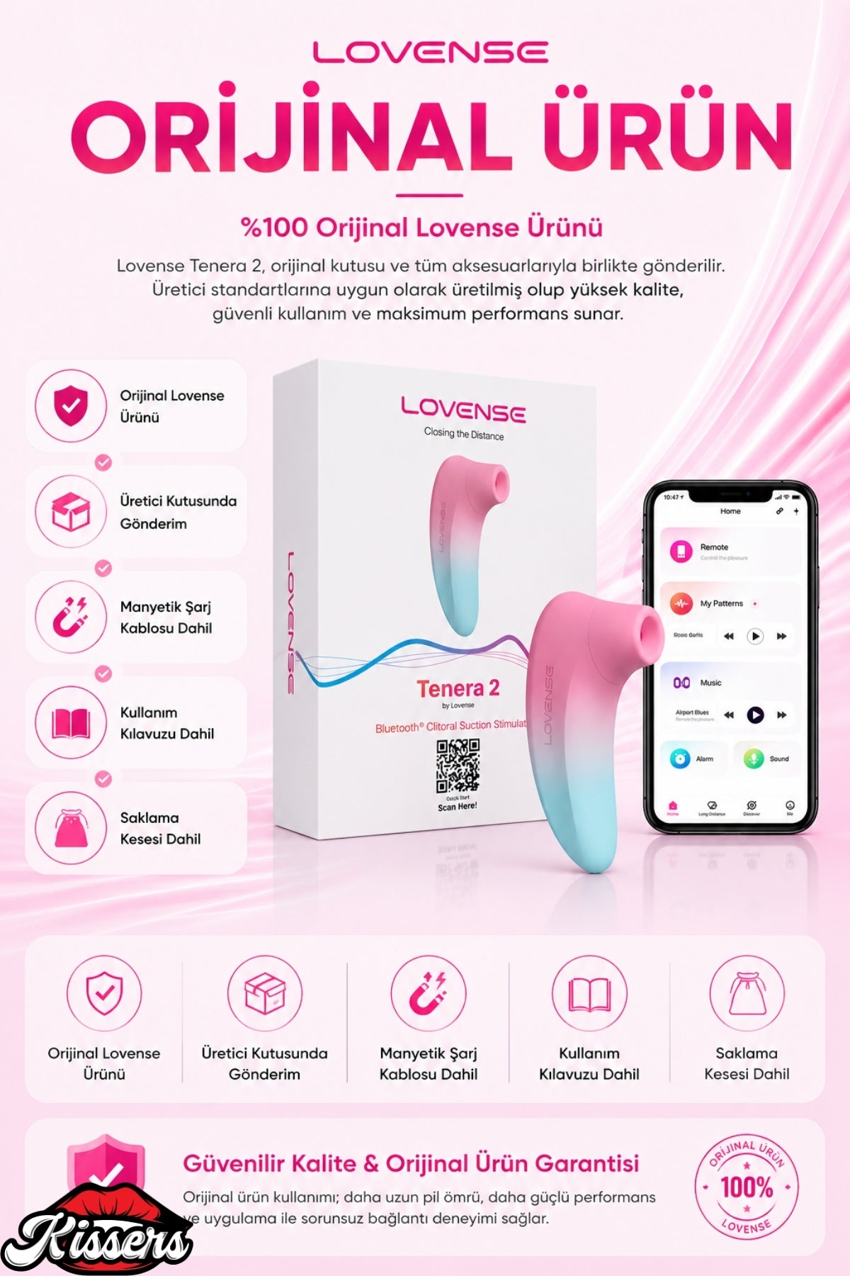 Lovense Dünyanin Her Yerinden Kontrol Edilebilen Tenera 2 Emiş Vibratör