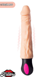 Gerçekçi Dokulu Isıtmalı Şarjlı Titreşimli Yapay Penis Dildo 25 Cm TPE Multi Speed Büyük Boy Vibratör