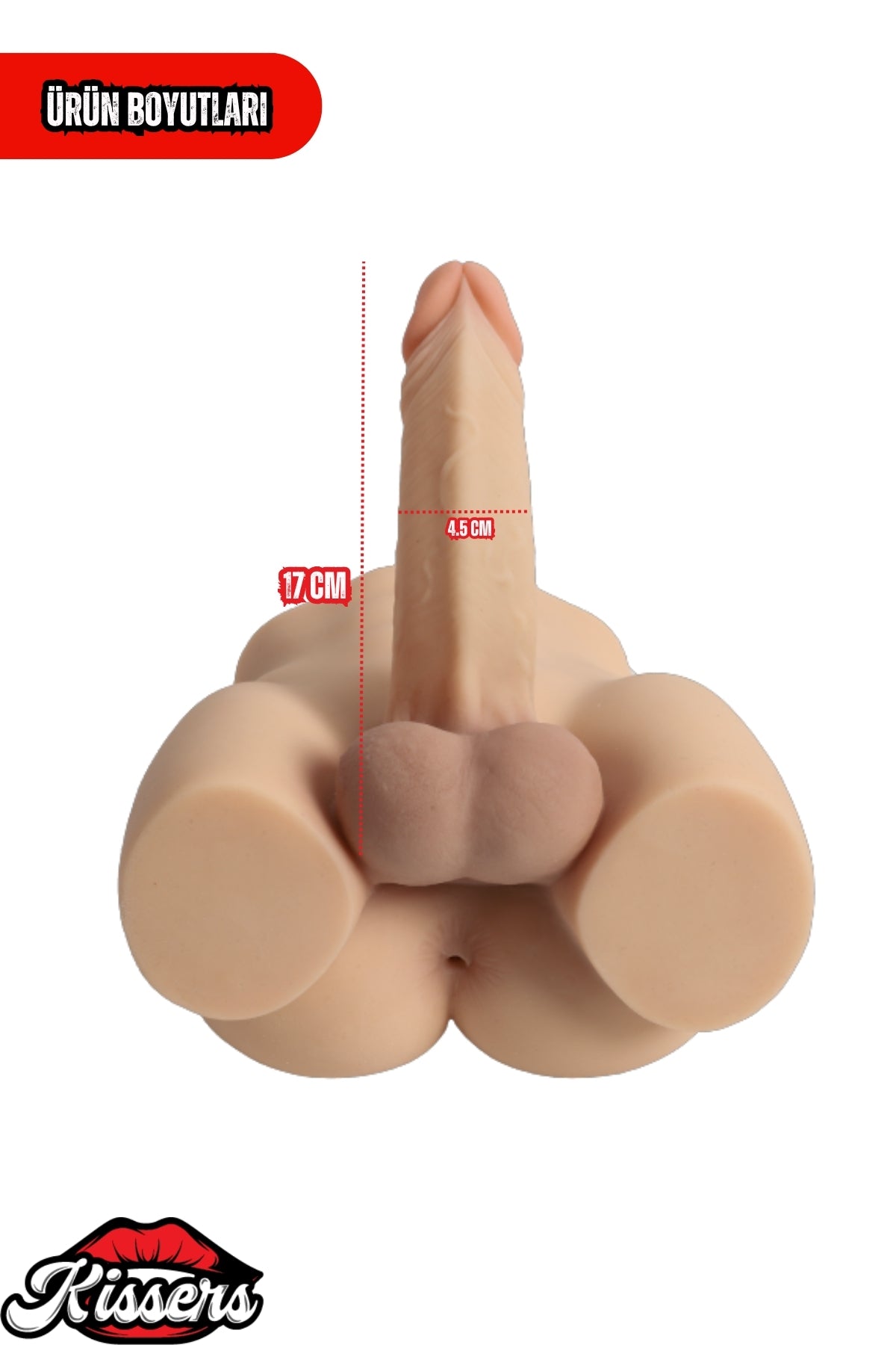 Anal Girişli Titreşimli Erkek Testisli 3.6 Kg 17 cm Ten Rengi Realistik Mastürbatör