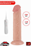 Kablolu Kumandalı Vantuzlu Güçlü Titreşimli Kayar Deri Penis Skin Dildo 20 cm