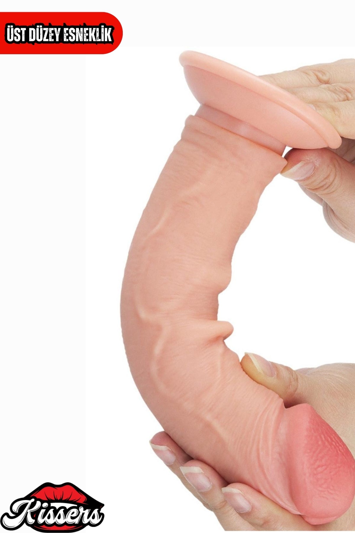Kablolu Kumandalı Vantuzlu Güçlü Titreşimli Kayar Deri Penis Skin Dildo 20 cm