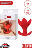 Flower Genişleyen Açılabilir Silikon Anal Plug 9 cm Kırmızı Üç Kollu Tasarım