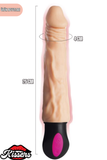 Gerçekçi Dokulu Isıtmalı Şarjlı Titreşimli Yapay Penis Dildo 25 Cm TPE Multi Speed Büyük Boy Vibratör