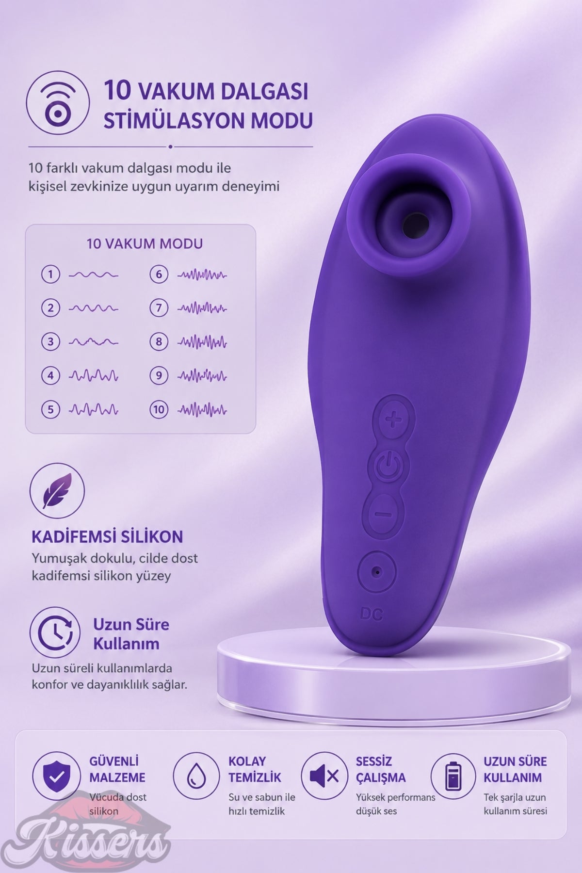 Jos Swizzy El Tipi Vakumlu Emişli Klitoris Uyarıcılı Vibratör