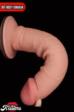 Kablolu Kumandalı Vantuzlu Güçlü Titreşimli Kayar Deri Penis Skin Dildo 20 cm
