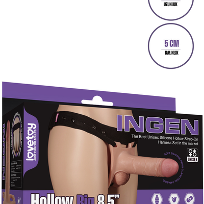 Lovetoy Ultra Realistik Belden Bağlamalı Uzatmalı İçi Dolu Strap On Skin Dildo 22 Cm