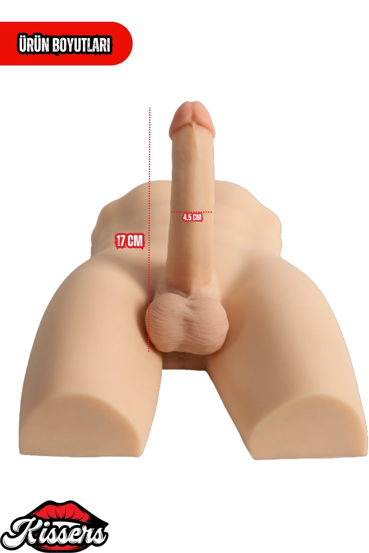 Anal Girişli Titreşimli Erkek Testisli 5.2 Kg 17 cm Ten Rengi Realistik Mastürbatör