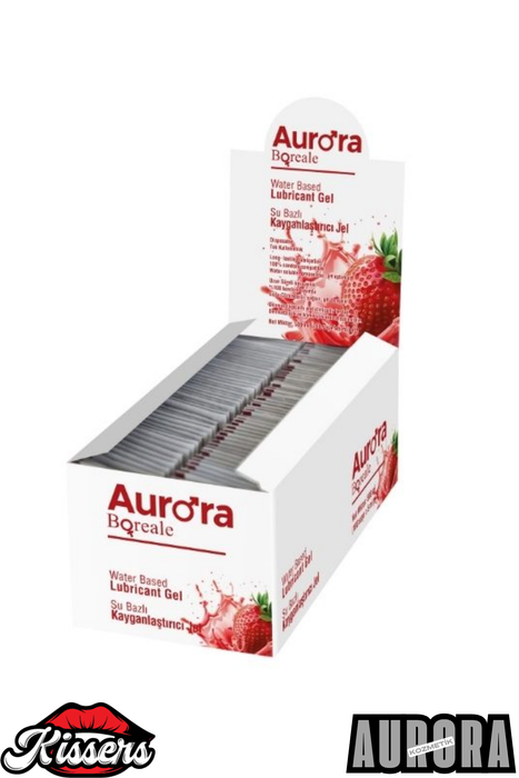 Aurora Boreale 100 Adet Çilekli Su Bazlı Kayganlaştırıcı Jel 5 Ml Şase Seti