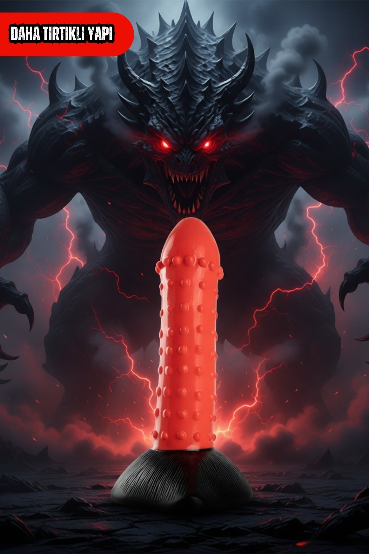 Ultra Gerçekçi Büyük Boy Realistik Kalın Monster Chimera Kırmızı Dildo Yapay Penis 21 cm
