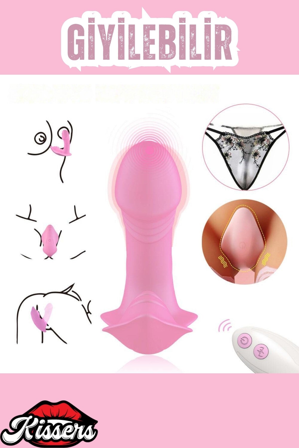 Kablosuz Kumandalı Klitoris ve G Nokta Uyarıcı Giyilebilir Güçlü Titreşimli Public Vibratör