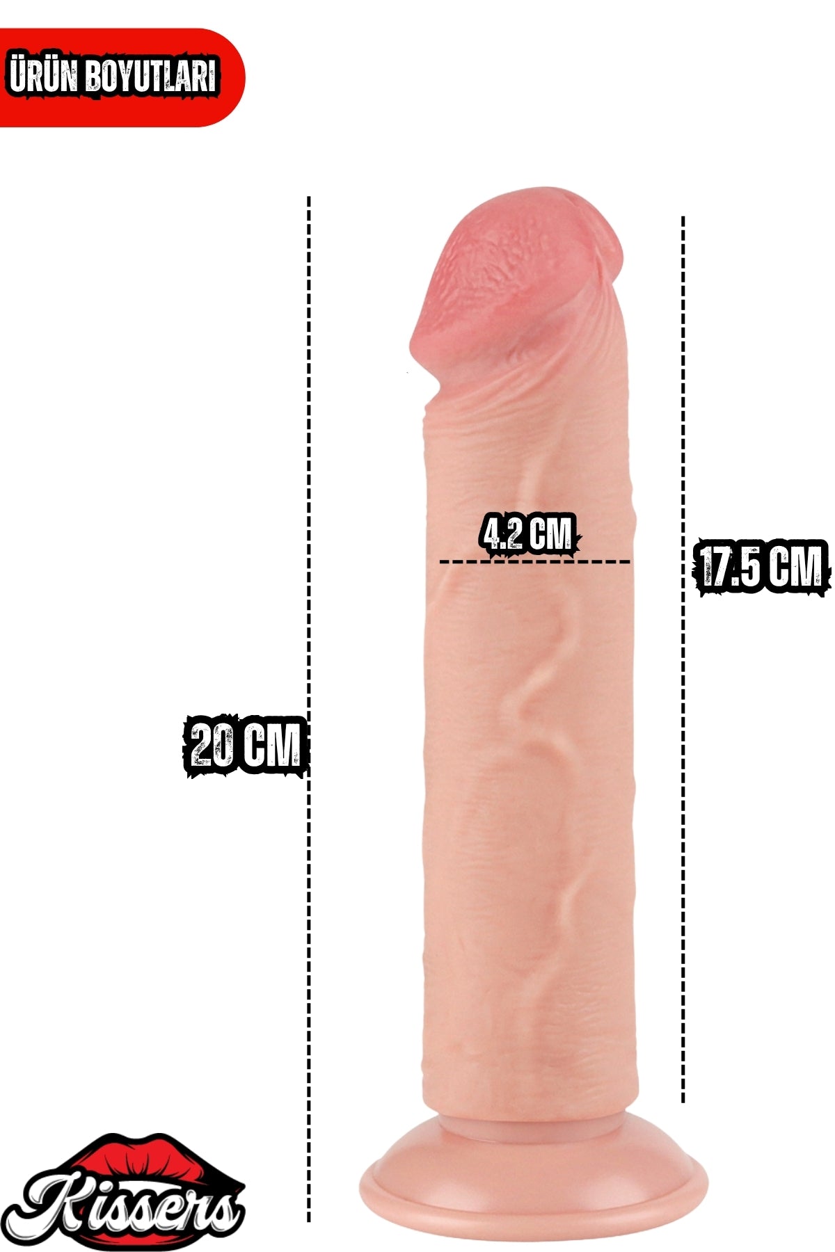 Kablolu Kumandalı Vantuzlu Güçlü Titreşimli Kayar Deri Penis Skin Dildo 20 cm