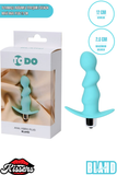 Bland Titreşimli Silikon Anal Plug 12 cm Mint Mavi Tutamaçlı Boğumlu
