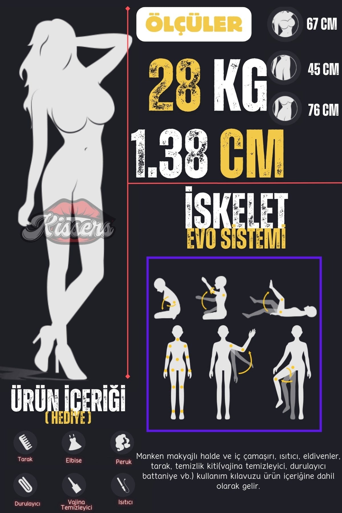 Gerçekçi Yapıda Yeni Nesil Evo İskelet Sistemli Sex Doll Realistik Manken Nicole 28 Kg
