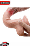 Kablolu Kumandalı Vantuzlu Güçlü Titreşimli Kayar Deri Penis Skin Dildo 17.5 cm