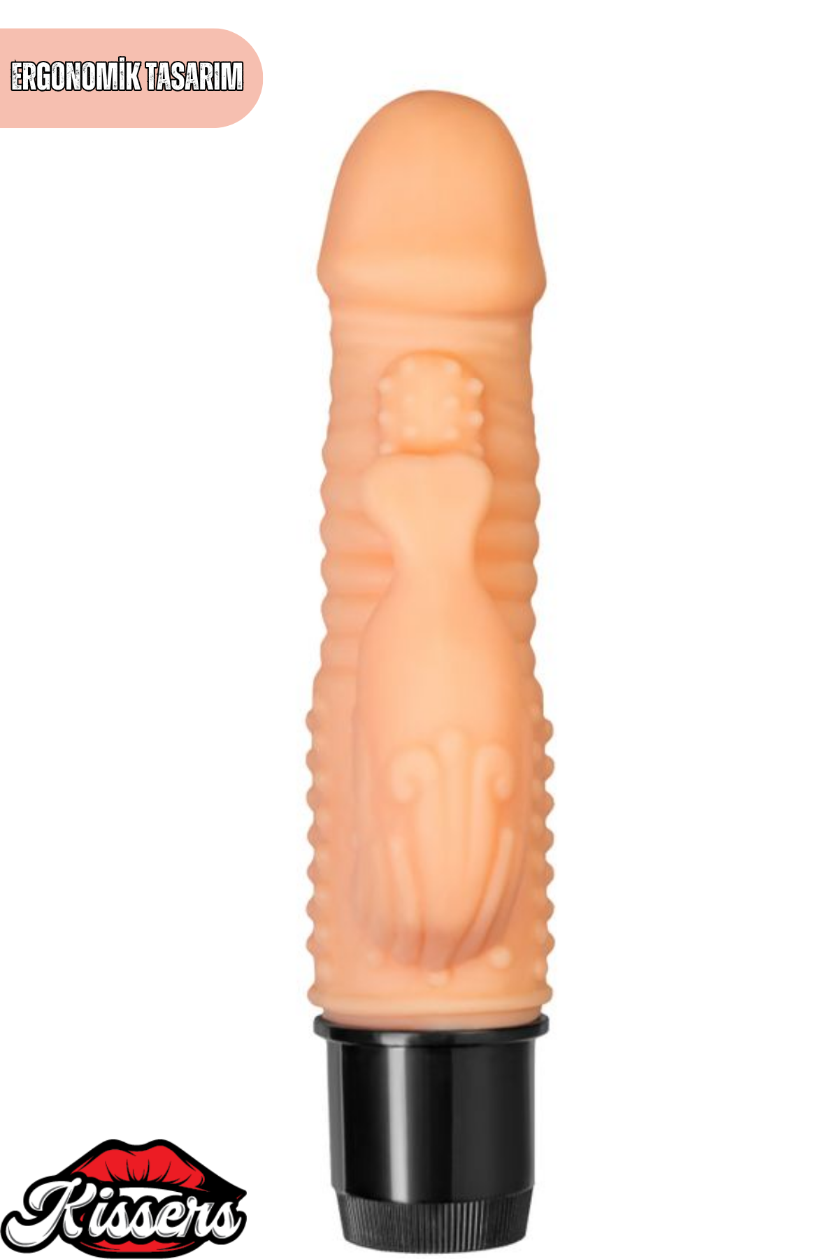 Gerçekçi Dokulu Rabbit Titreşimli Yapay Penis Dildo 17 Cm TPE Pil Çalışan Multi Speed Vibratör