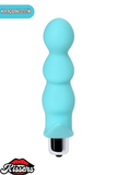 Bland Titreşimli Silikon Anal Plug 12 cm Mint Mavi Tutamaçlı Boğumlu