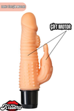 Gerçekçi Dokulu Rabbit Titreşimli Yapay Penis Dildo 17 Cm TPE Pil Çalışan Multi Speed Vibratör