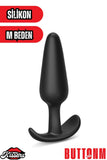 Yeni ve İleri Seviye Kullanıcılar İçin Geniş Tabanlı Siyah Silikon Anal Butt Plug 6.5 Cm