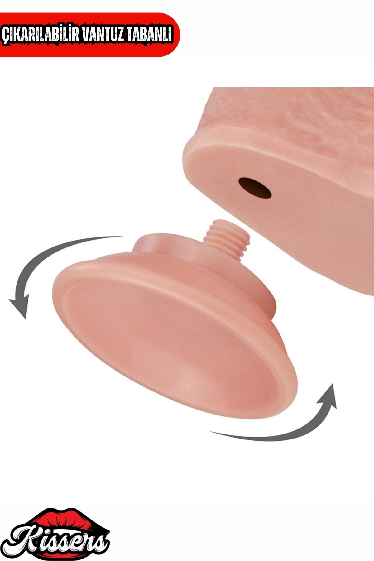 Kablolu Kumandalı Vantuzlu Güçlü Titreşimli Kayar Deri Penis Skin Dildo 17.5 cm