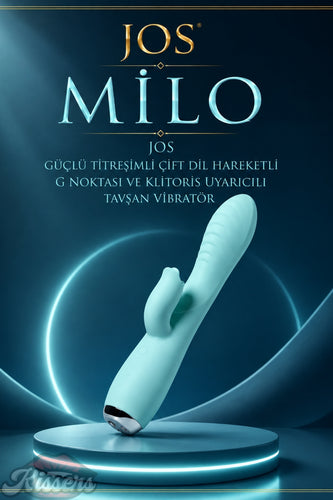 Jos Milo Güçlü Titreşimli Çift Dil Hareketli G Noktası ve Klitoris Uyarıcılı Tavşan Vibratör