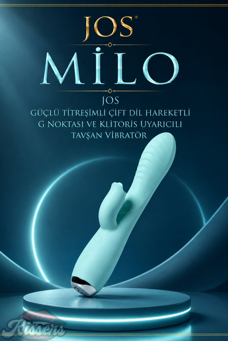 Jos Milo Güçlü Titreşimli Çift Dil Hareketli G Noktası ve Klitoris Uyarıcılı Tavşan Vibratör