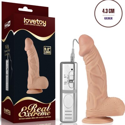 Lovetoy Titreşimli Eğilip Bükülebilir Vantuzlanabilir Real Extreme Dildo Penis 21.5 cm