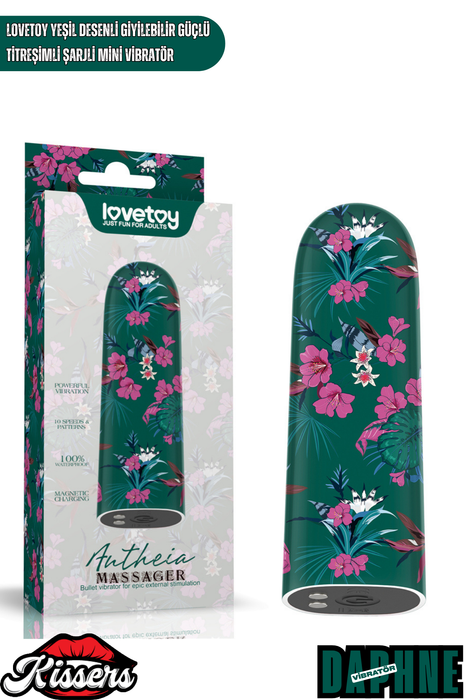 Lovetoy Yeşil Desenli Şarjlı Mini Vibratör Giyilebilir Güçlü Titreşimli Su Geçirmez Masaj Cihazı