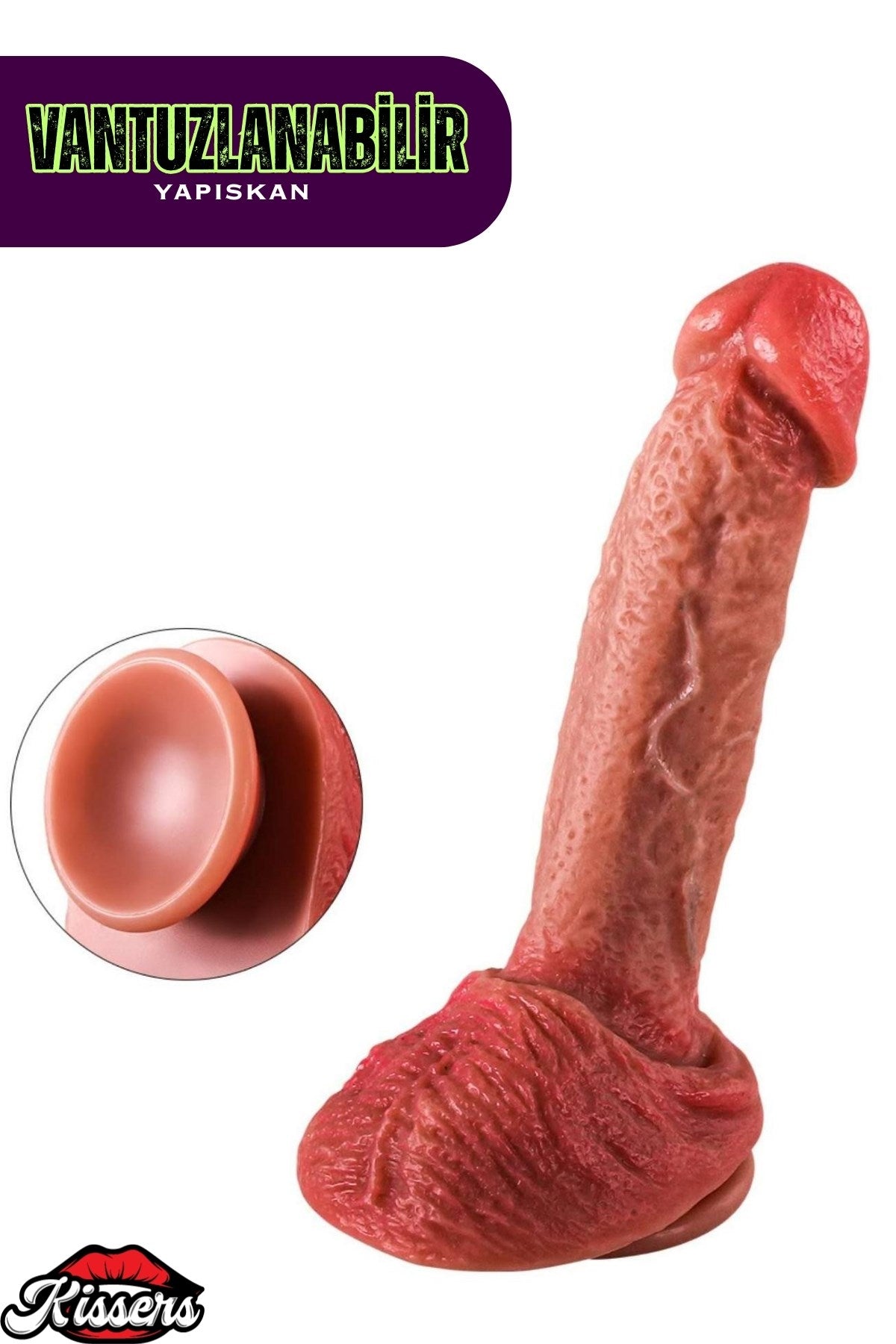 Ultra Yumuşak Damarlı Özel Doku Çift Katmanlı Silikon Gerçekçi Testisli Dildo Penis Luke 20 Cm