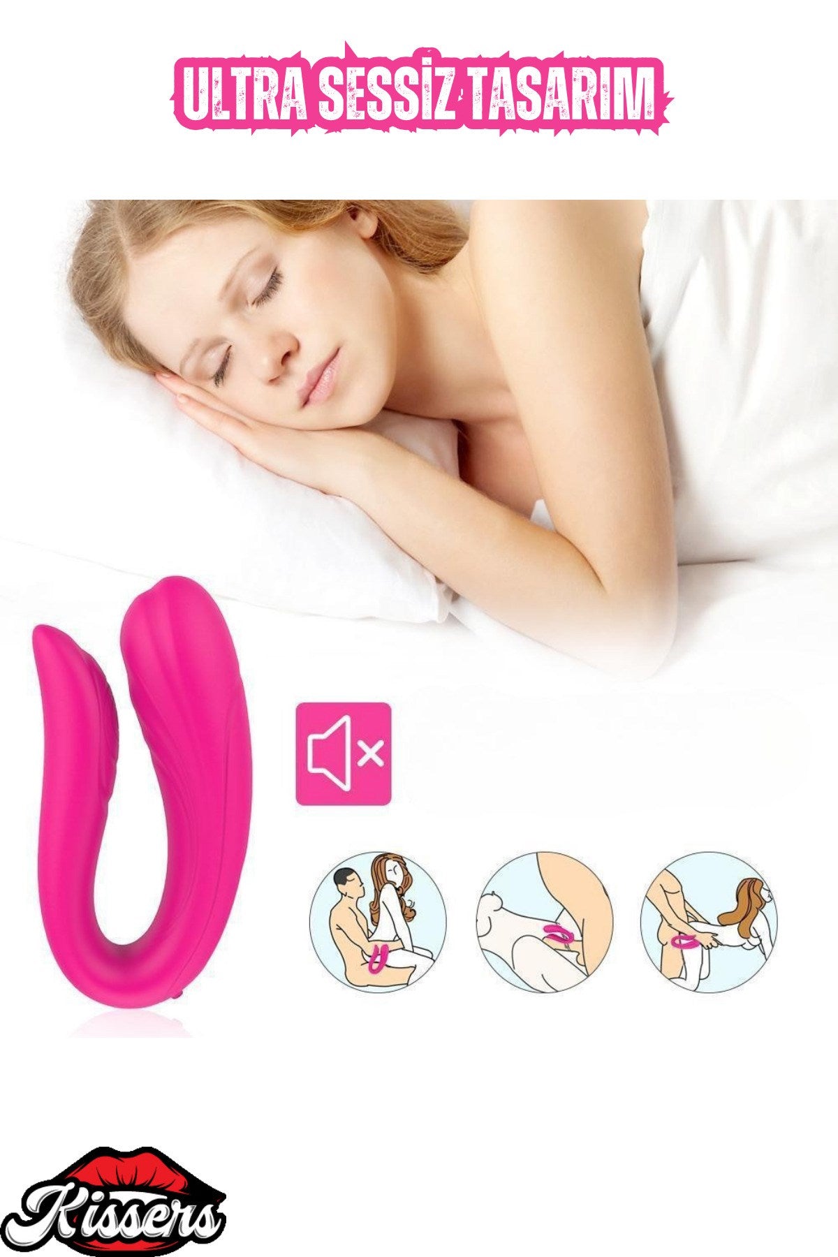 Şarjlı Kablosuz Kumandalı G Nokta ve Klitoris Uyarıcı U Tipi 2 in 1 Çift Vibratörü