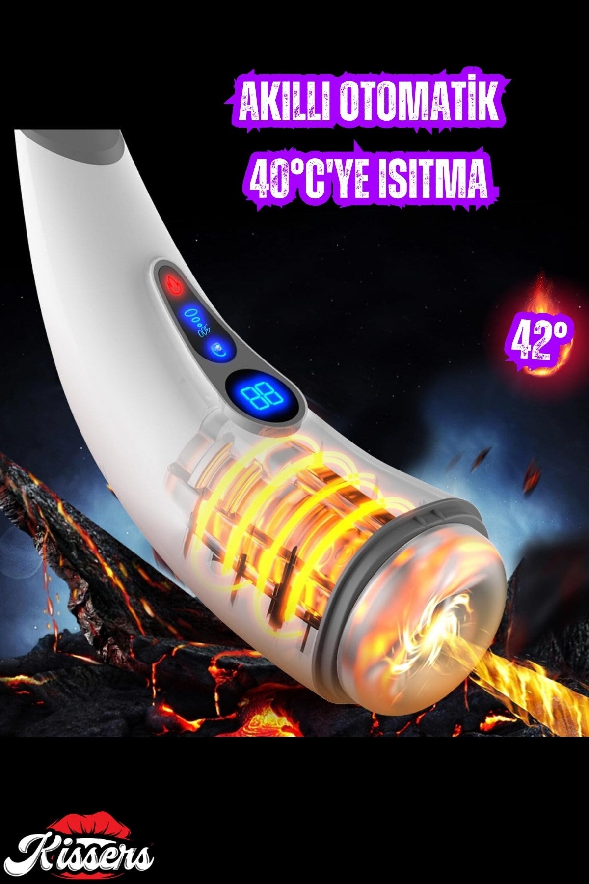 Akıllı Isıtmalı İnleme Sesli Emiş ve Titreşim Özellikli Suni Vajina Lcd Ekranlı Otomatik Mastürbatör