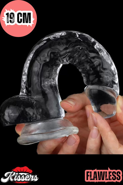 Cinsel Oyuncak Şeffaf Jel Dokusunda Ultra Realistik Penis Dildo 19 Cm