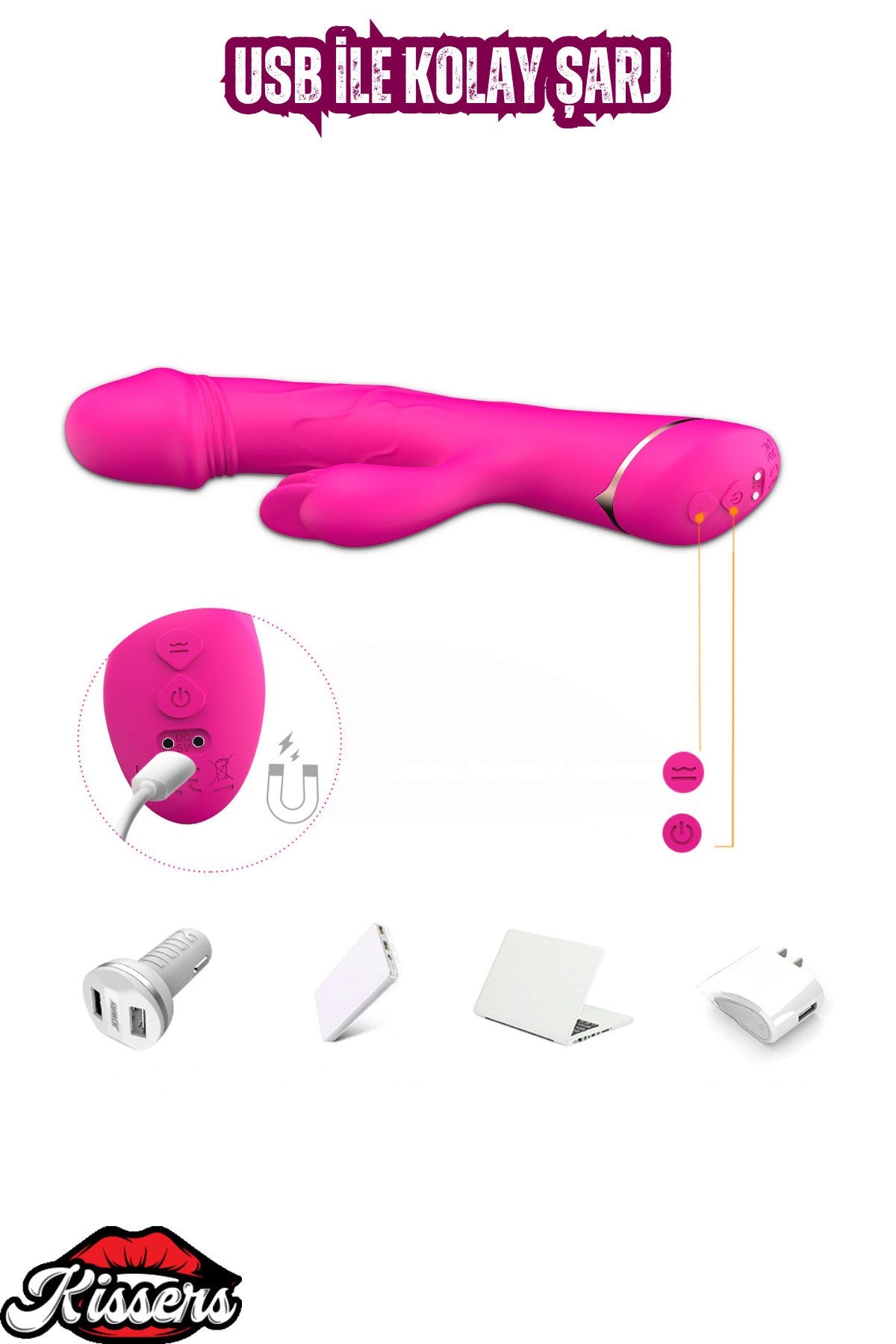 G Nokta ve Klitoris Uyarıcı 2 in 1 Rabbit Yapay Penis Vibratör