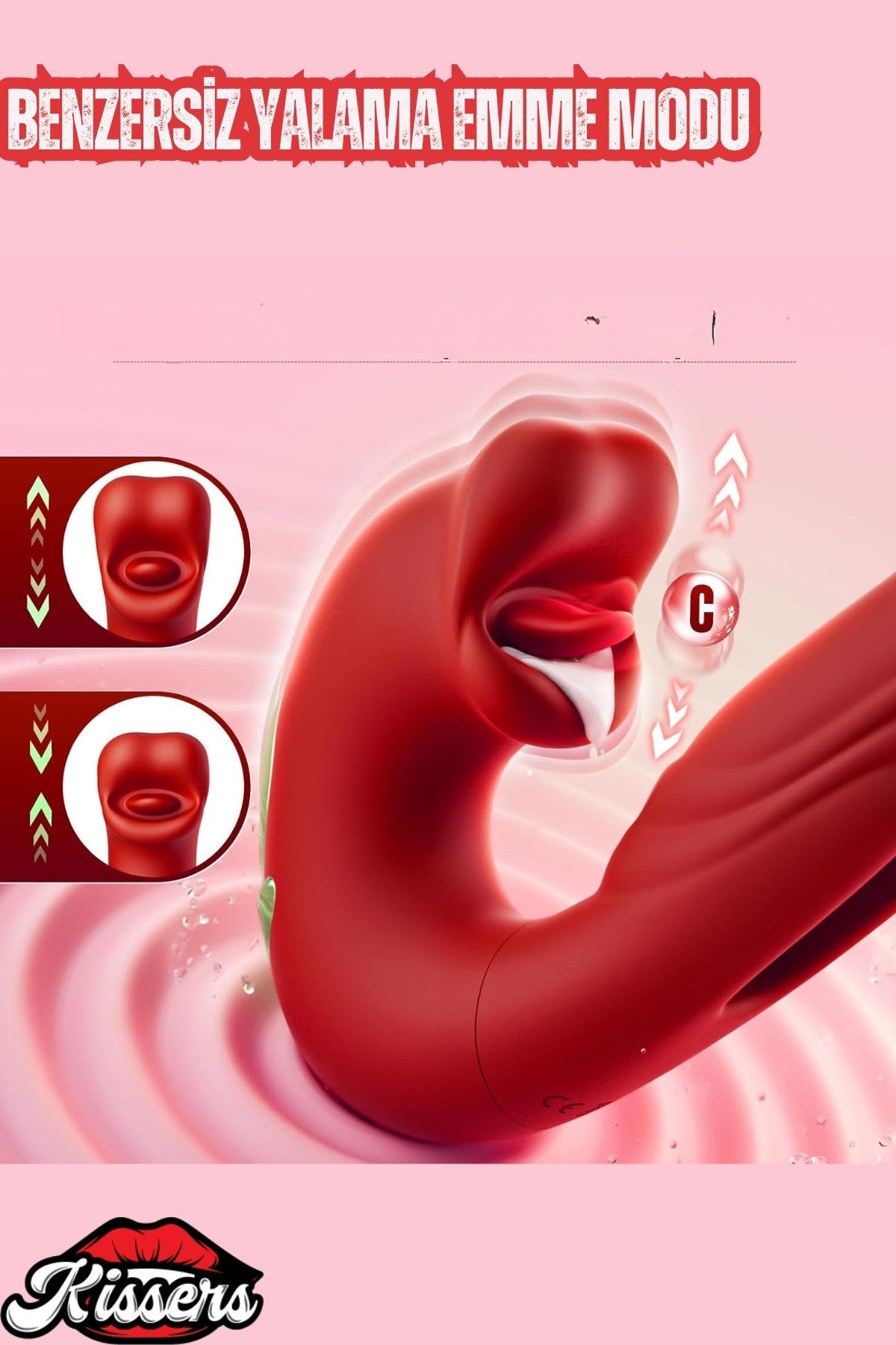 Telefon Kontrollü Titreşimli Emişli Aşağı Yukarı Dudak Ve Dil Hareketli 4'ü 1 Arada Vibratör