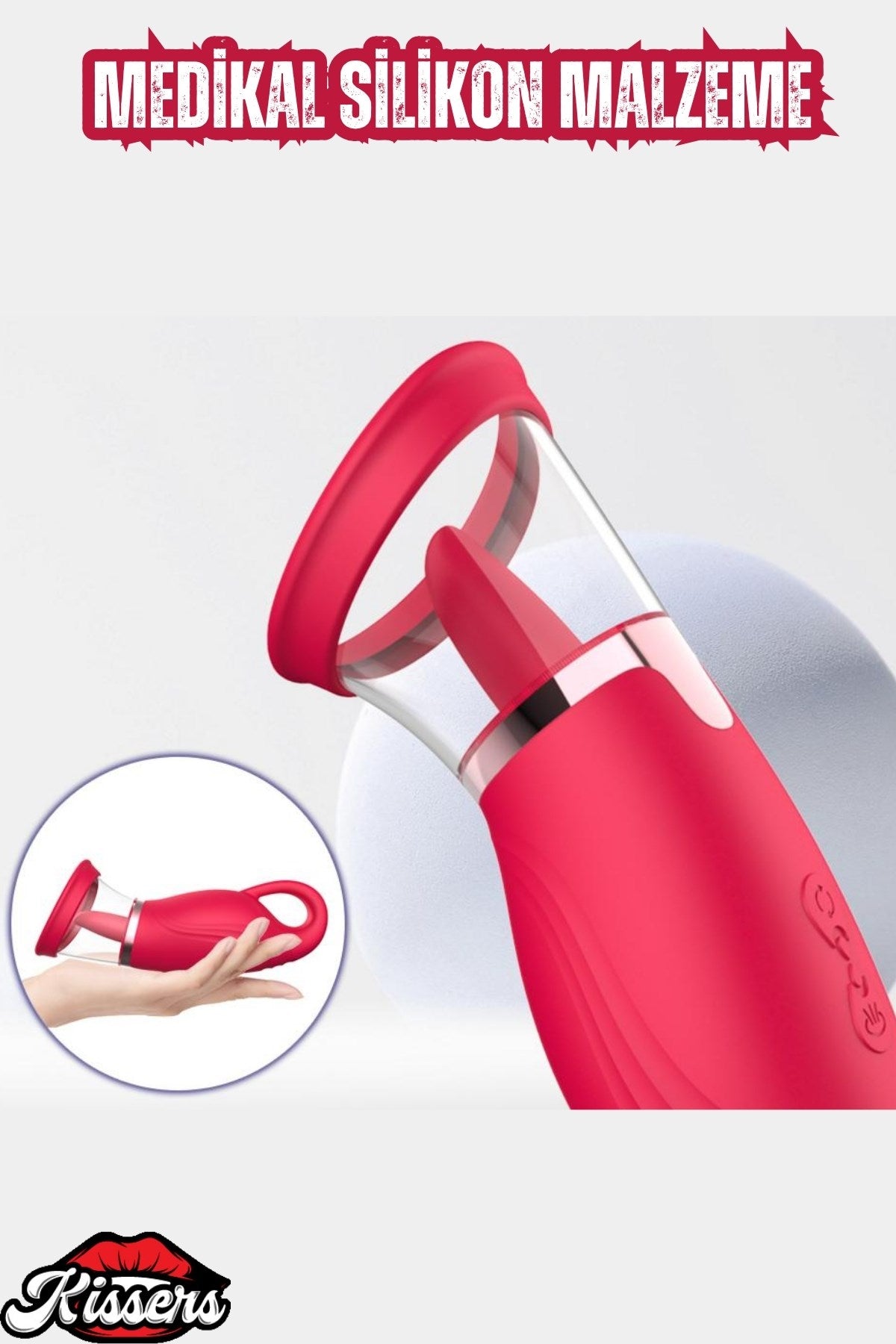 Monica Şarjlı Tutma Aparatlı Emiş Titreşim Dil Yalama Klitoris Uyarıcı Vibratör