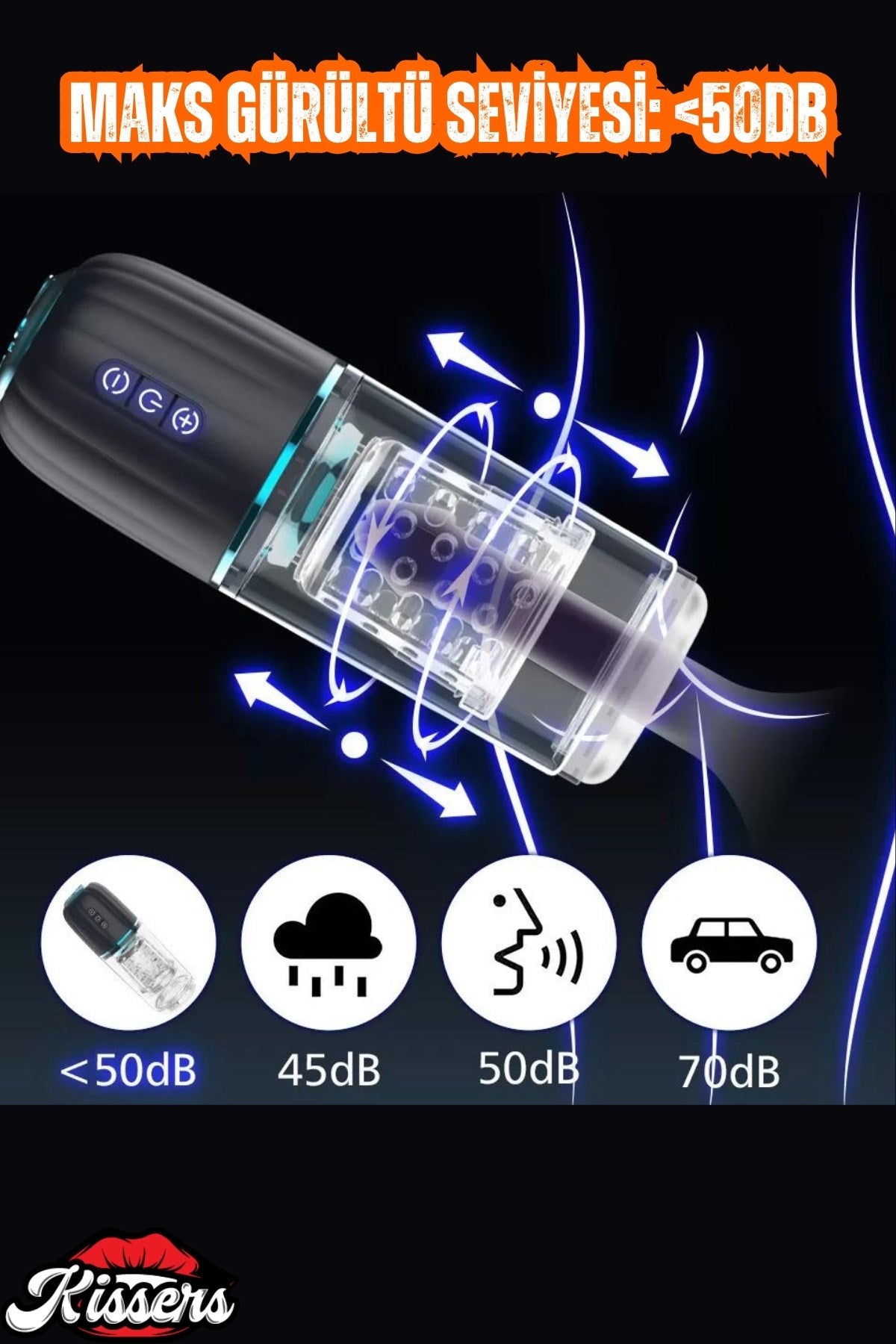 Akıllı 360° Rotasyon İnleme Sesli ve İleri Geri Hareketli Tırtıklı Otomatik Mastürbatör