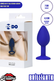 Brilliant Gümüş Kalpli Taşlı Silikon Anal Plug 7 cm Lacivert Mavi Medikal Silikon