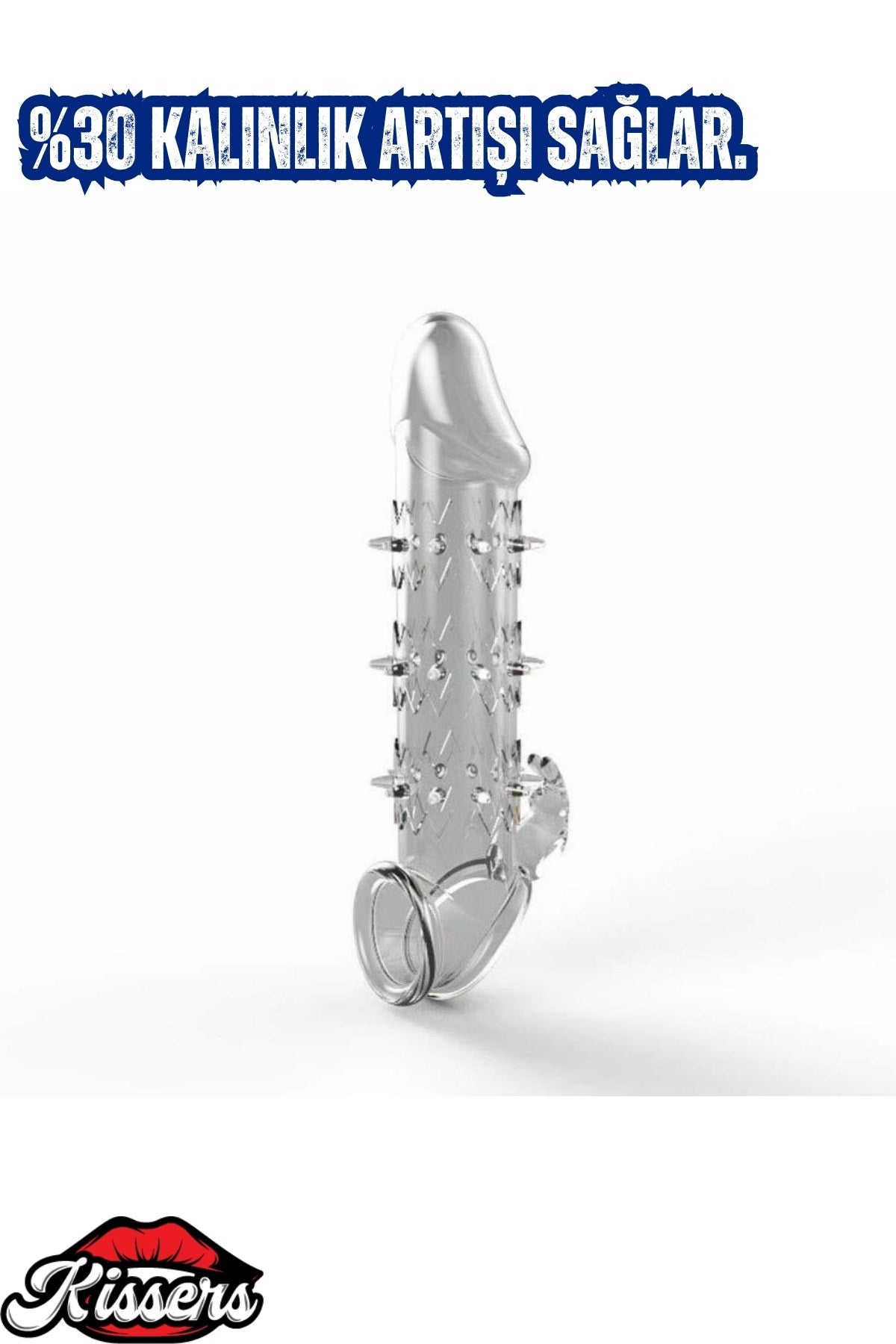 Geç Boşalma Sağlayıcı Halkalı Şeffaf Testis Halkalı Silikon Tırtıklı Penis Kılıfı