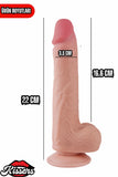 Kablolu Kumandalı Vantuzlu Güçlü Titreşimli Gerçekçi Yapay Penis Realistik Dokuda Dildo 22 cm