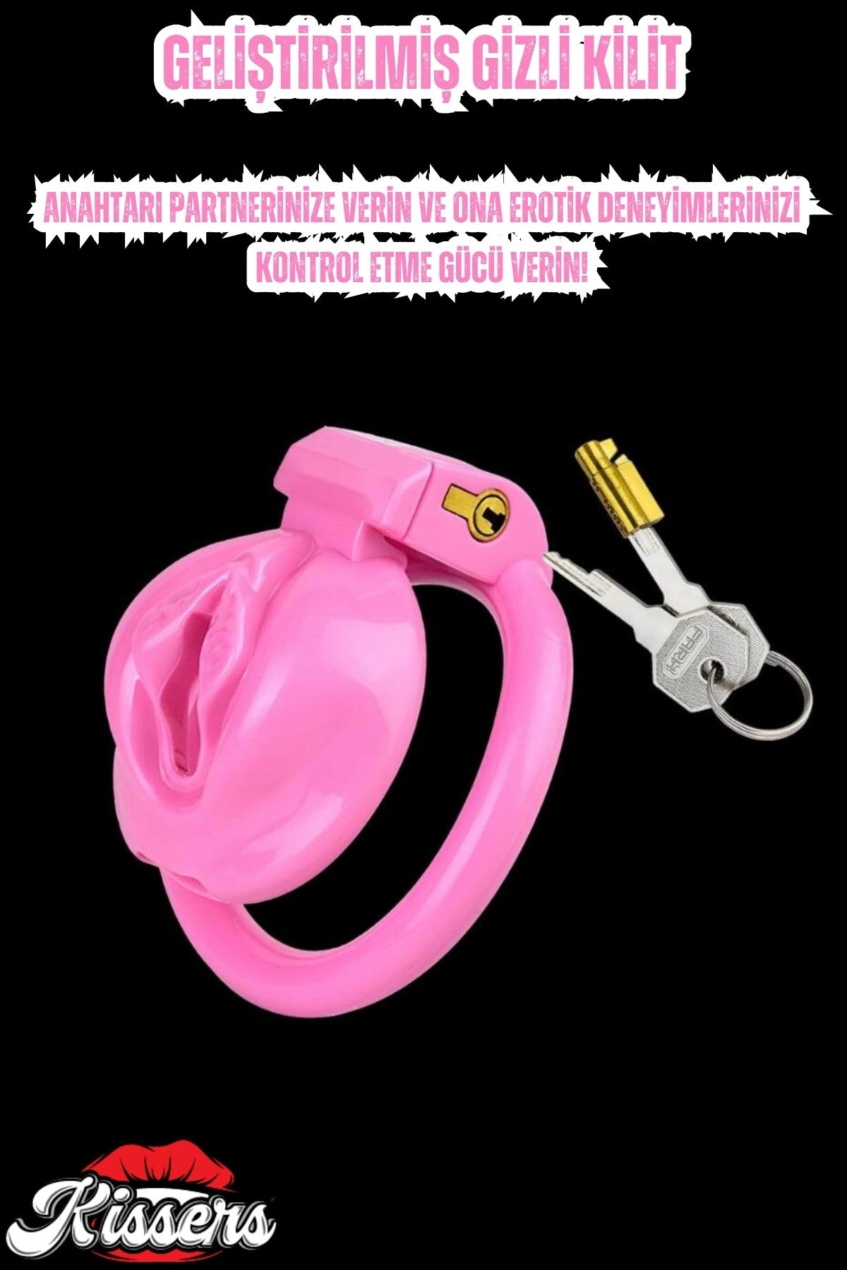 Vajina Görünümlü Plastik Penis Kilidi Bekaret Cihazı Chastity Cock Cage Penis Esaret Kafesi