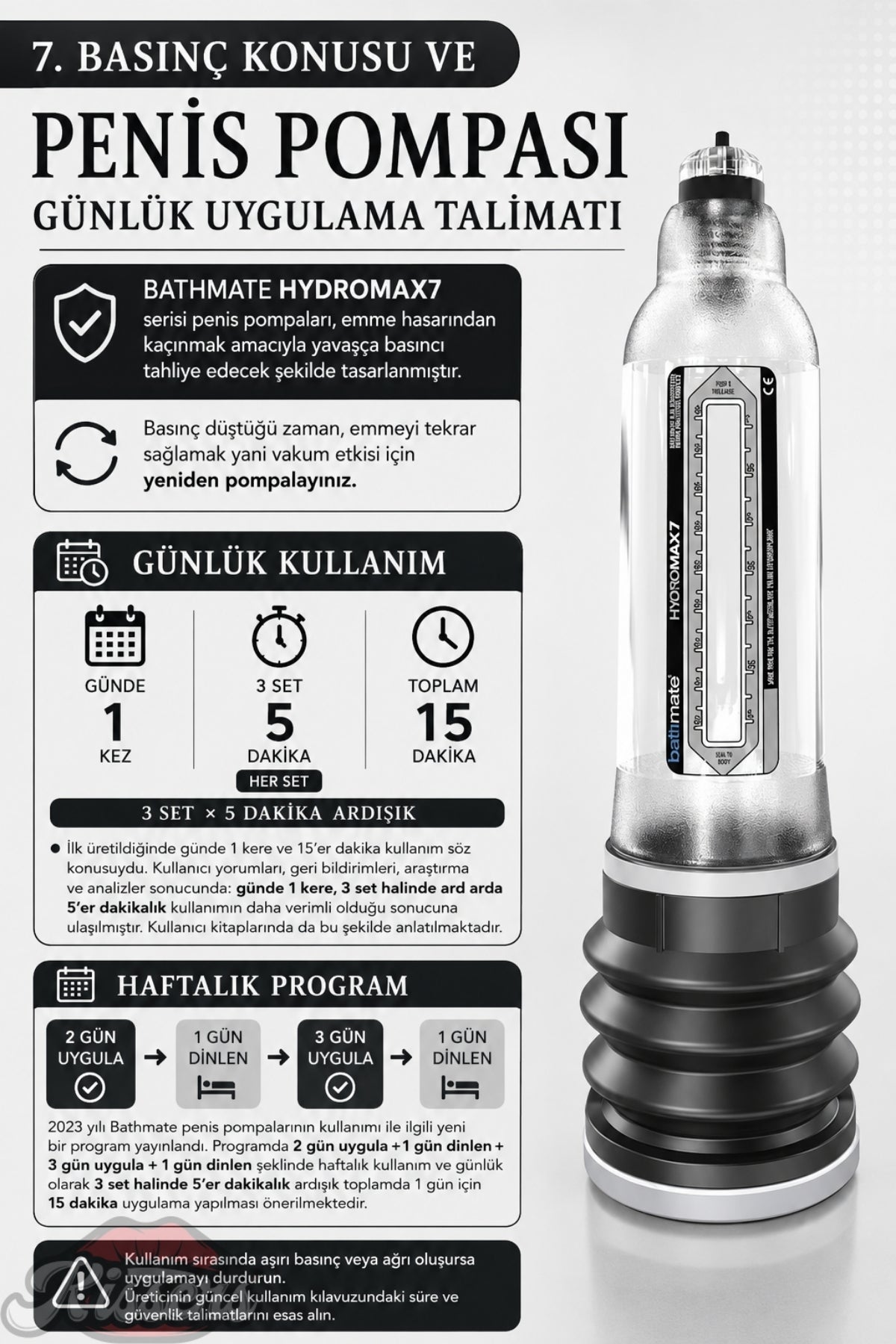 Bathmate Etkili Ultra Güçlü Hidroponik Hydromax 7 Penis Pompası